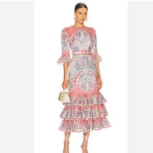 Zimmermann Vitali Tiered Midi Dress Size 3/10